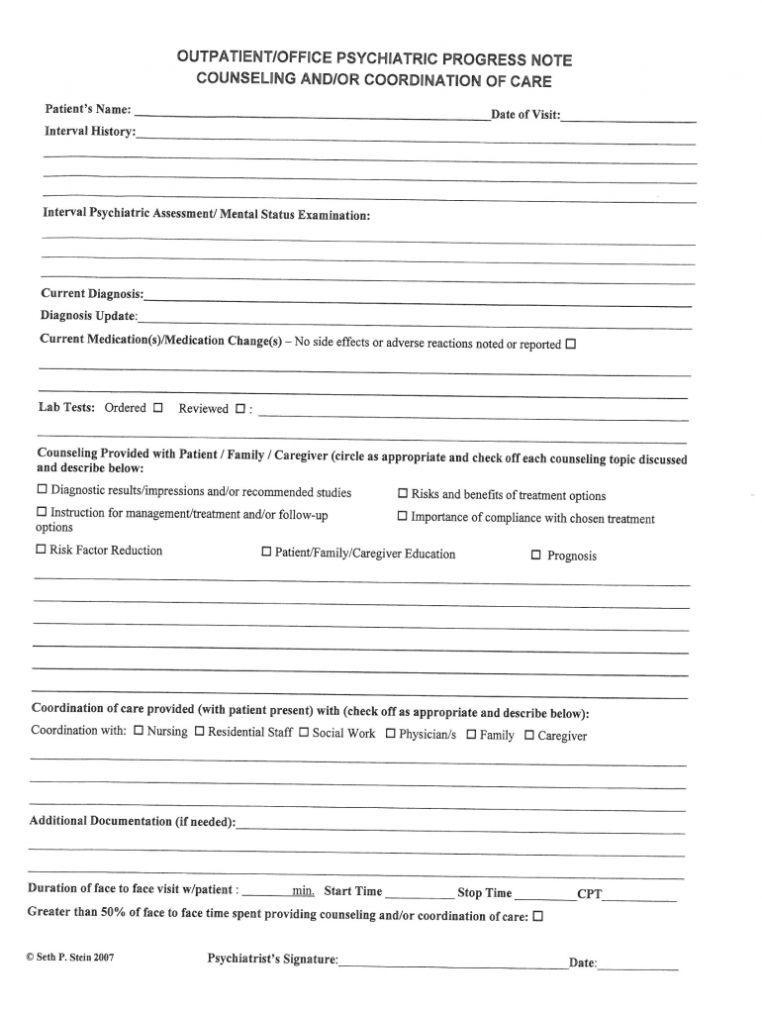 Psychiatric Progress Note Template Pdf - Fill Out And Sign Printable Pdf  Template | Signnow throughout Psychiatric Progress Note Template