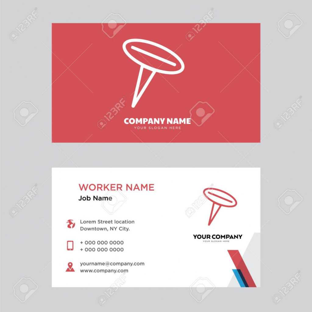 Push Pin Business Card Design Template, Visiting For Your Company,.. pertaining to Push Card Template