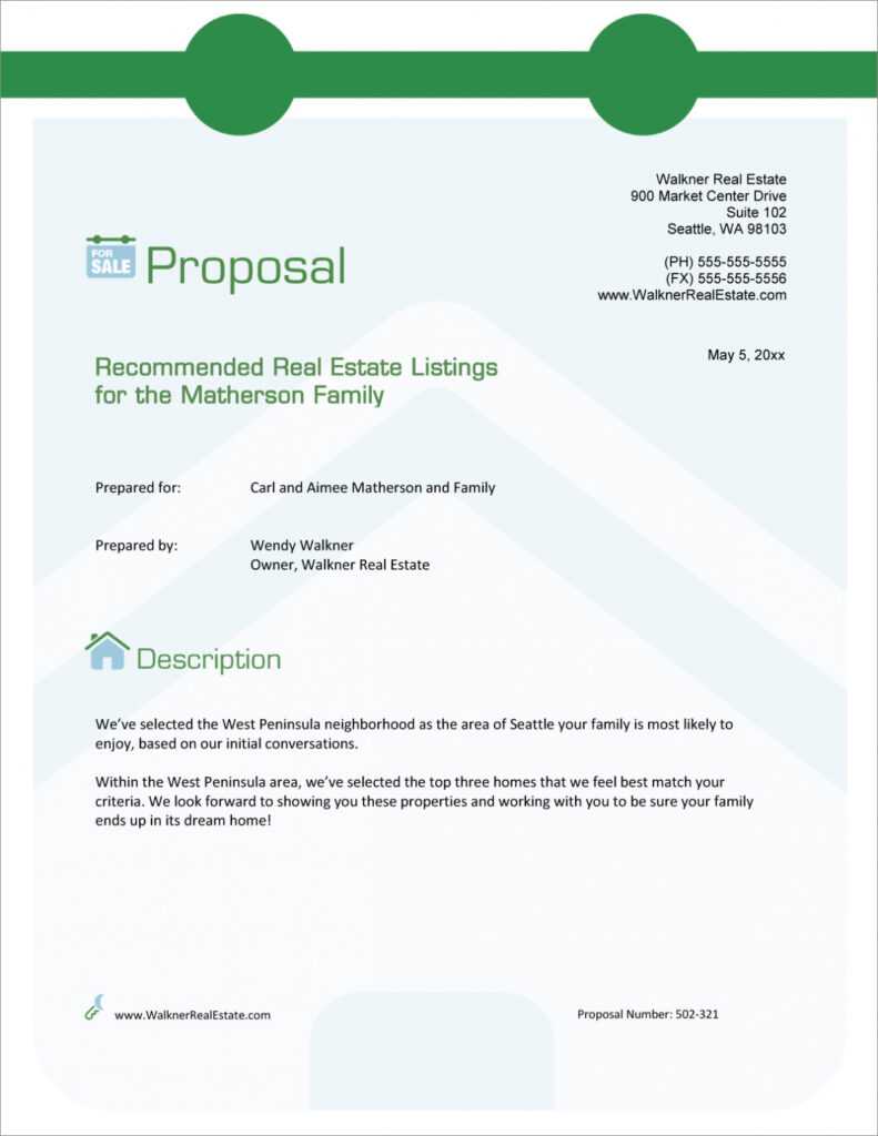 Real Estate Agency Listings Sample Proposal - 5 Steps within Real Estate Proposal Template