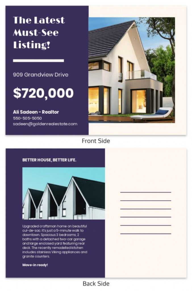Real Estate Postcard Templates ~ Addictionary within Property Management Postcards Templates