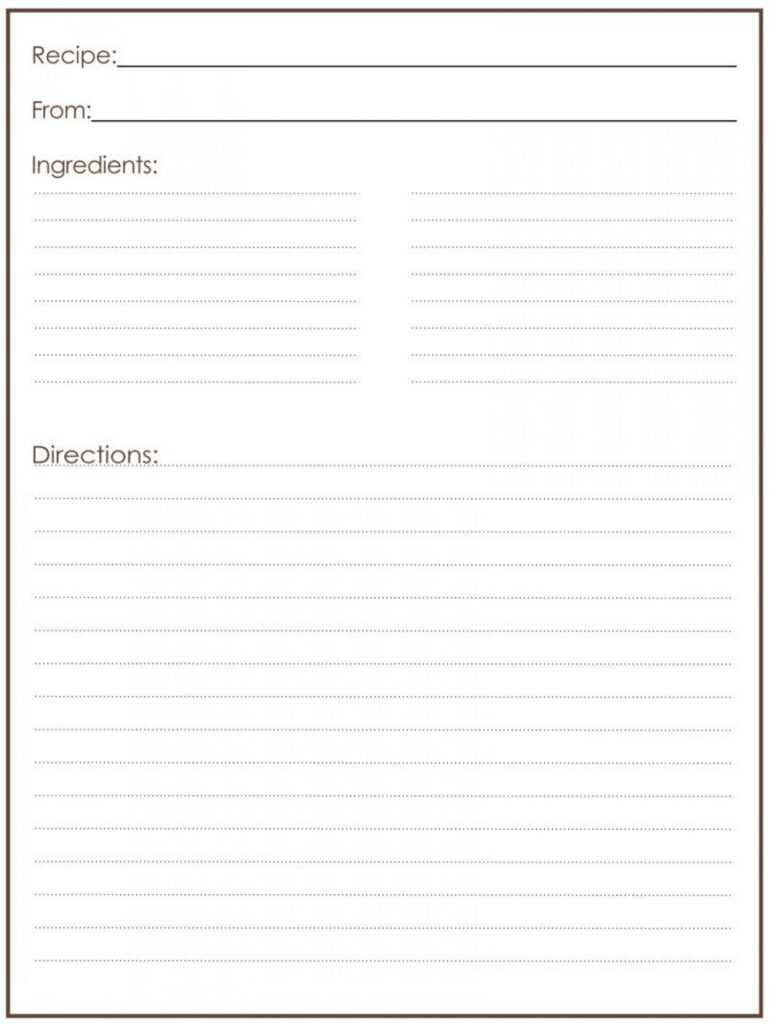 Recipe Template For Word ~ Addictionary intended for Full Page Recipe Template For Word