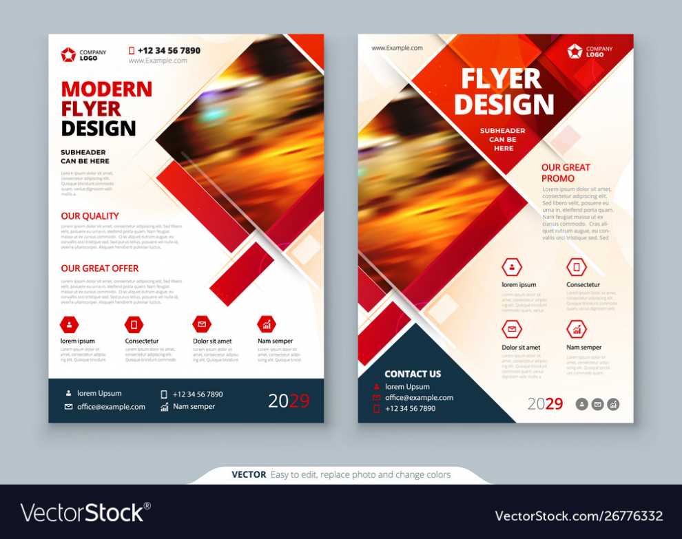 Red Flyer Template Layout Design Corporate Vector Image pertaining to Make Flyer Template