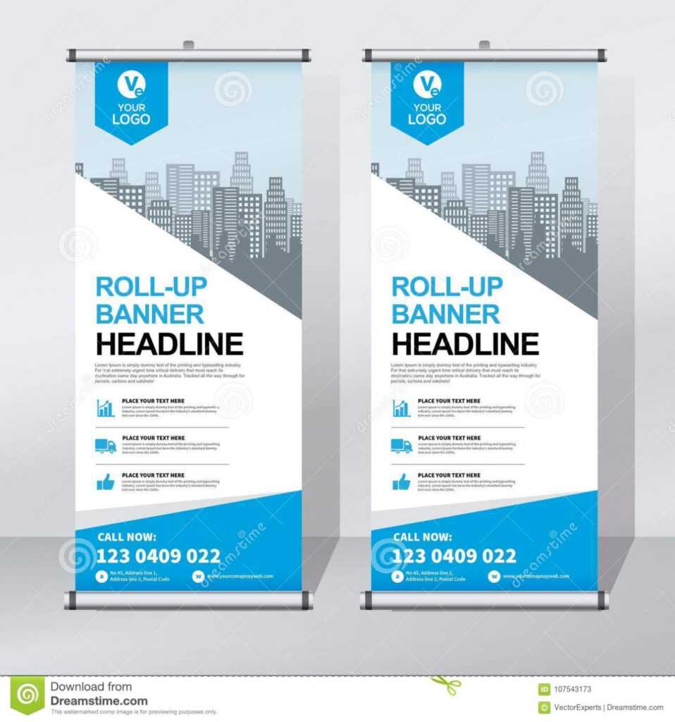 Roll Up Banner Design Template, Vertical, Abstract pertaining to Retractable Banner Design Templates