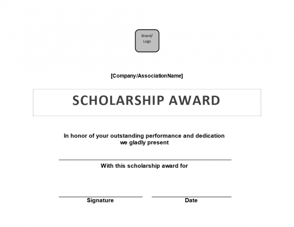 Scholarship Award Certificate | Templates At intended for Scholarship Certificate Template Word
