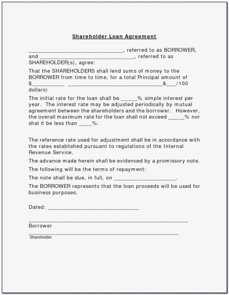 Shareholder Loan Agreement Template - Autismrpphub pertaining to Free Shareholder Loan Agreement Template