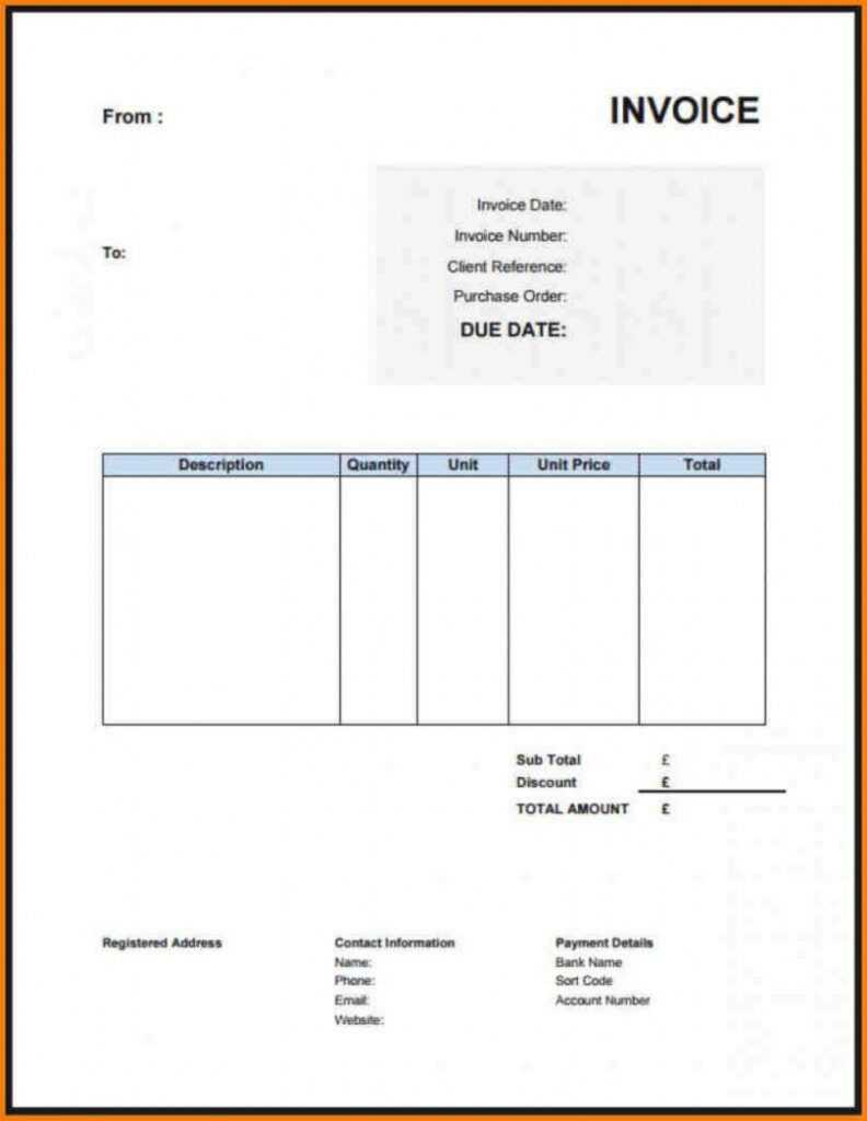 Simple Invoice Template Uk Free ~ Addictionary for Sample Invoice Template Uk