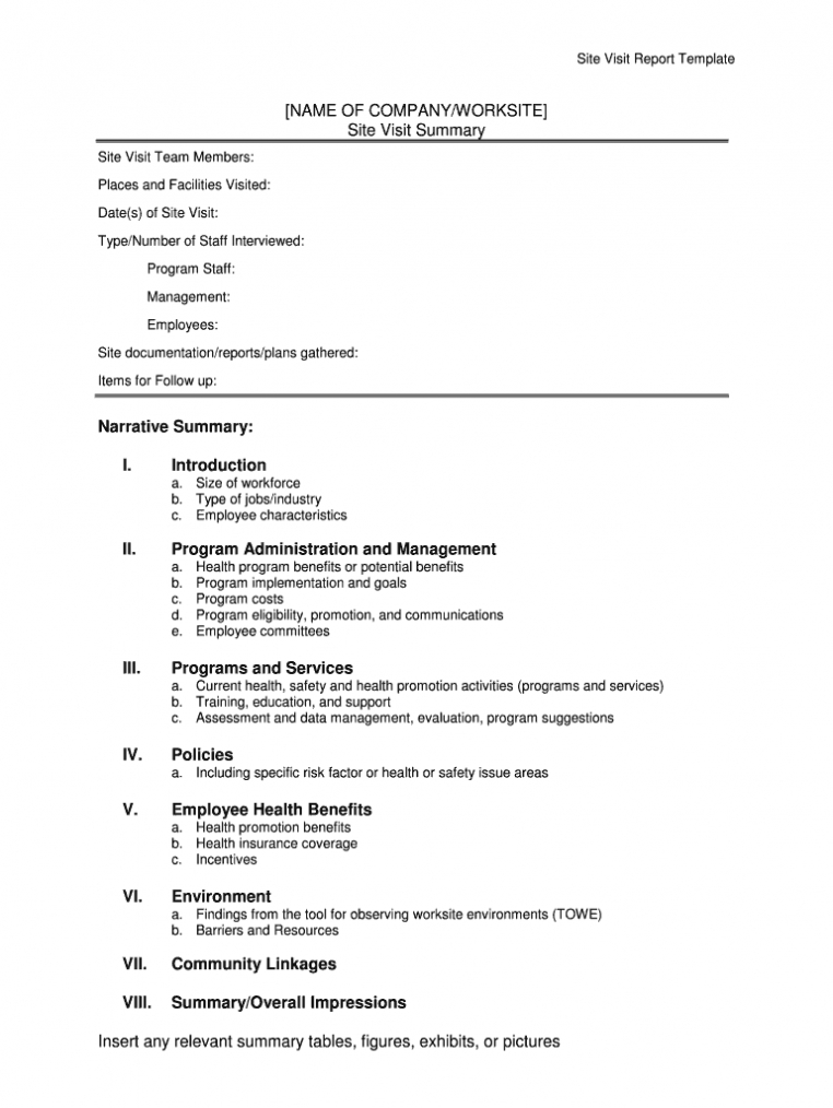 Site Visit Report - Fill Online, Printable, Fillable, Blank pertaining to Site Visit Report Template