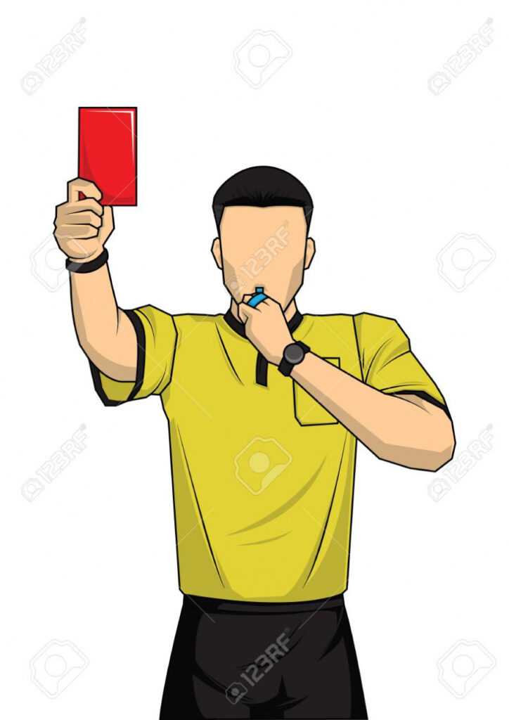 Soccer Referee Showing Red Card. Referee On Football Match Showing.. for Soccer Referee Game Card Template
