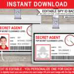 Spy Or Secret Agent Badge Template – Red regarding Spy Id Card Template