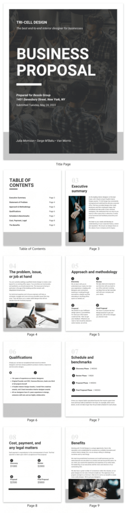 Standard Business Proposal within Standard Business Proposal Template