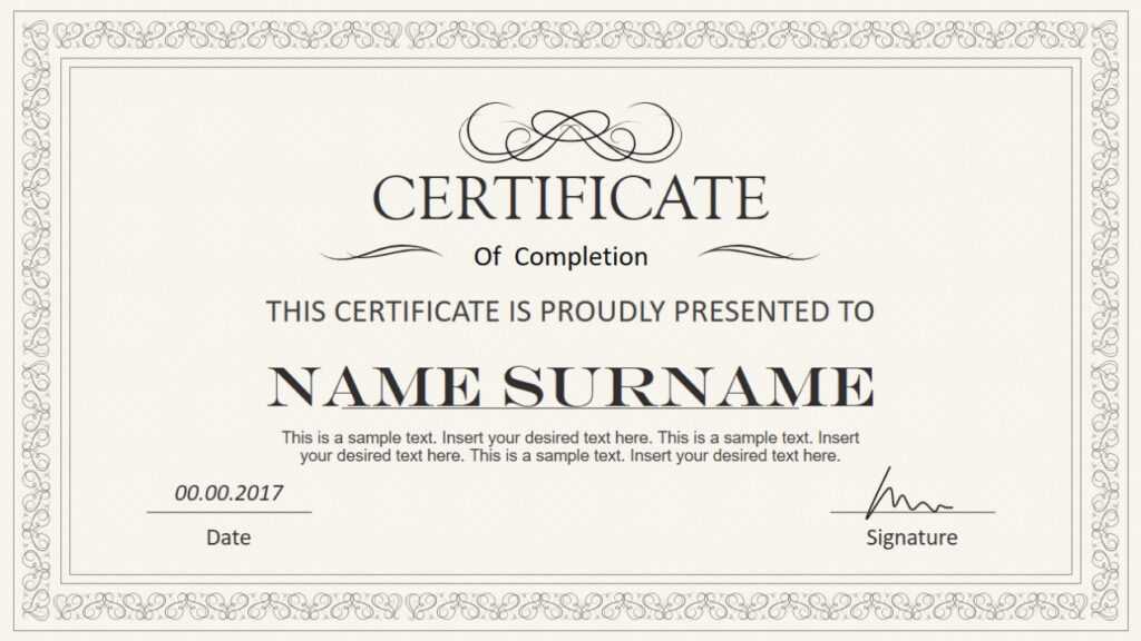 Stylish Certificate Powerpoint Templates in Award Certificate Template Powerpoint
