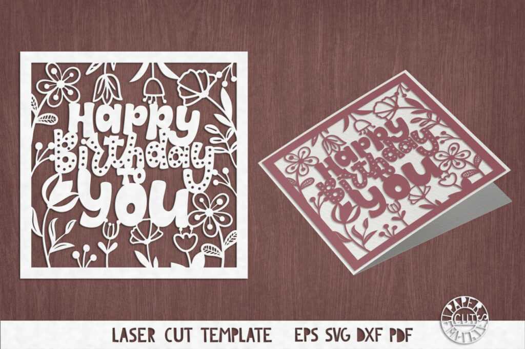 Svg Birthday Card Cut File For Cricut, Silhouette Cameo. within Free Svg Card Templates