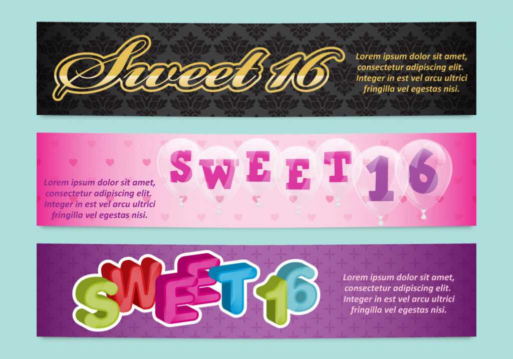 Sweet 16 Banners - Download Free Vectors, Clipart Graphics within Sweet 16 Banner Template