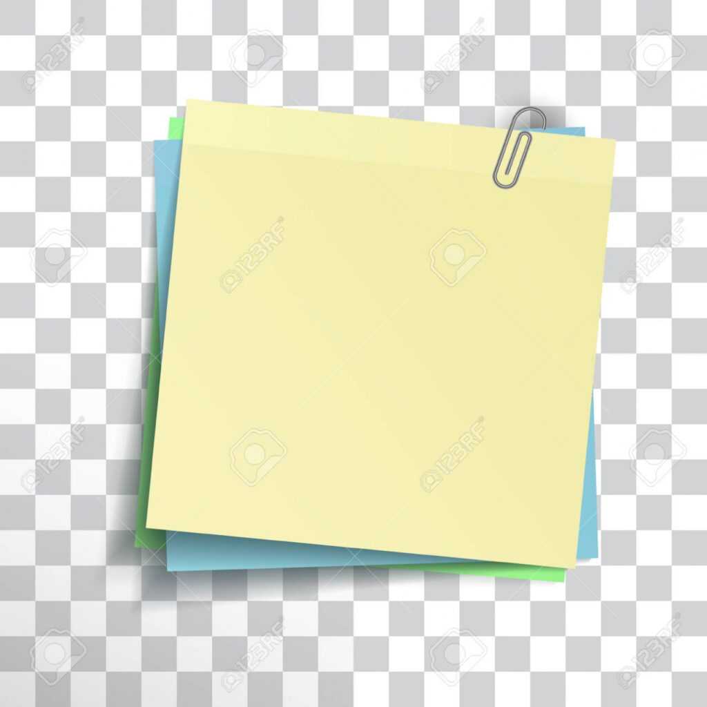 Template Complete Yellow, Blue, Green Sticky Note Isolated On.. within Sticky Note Template