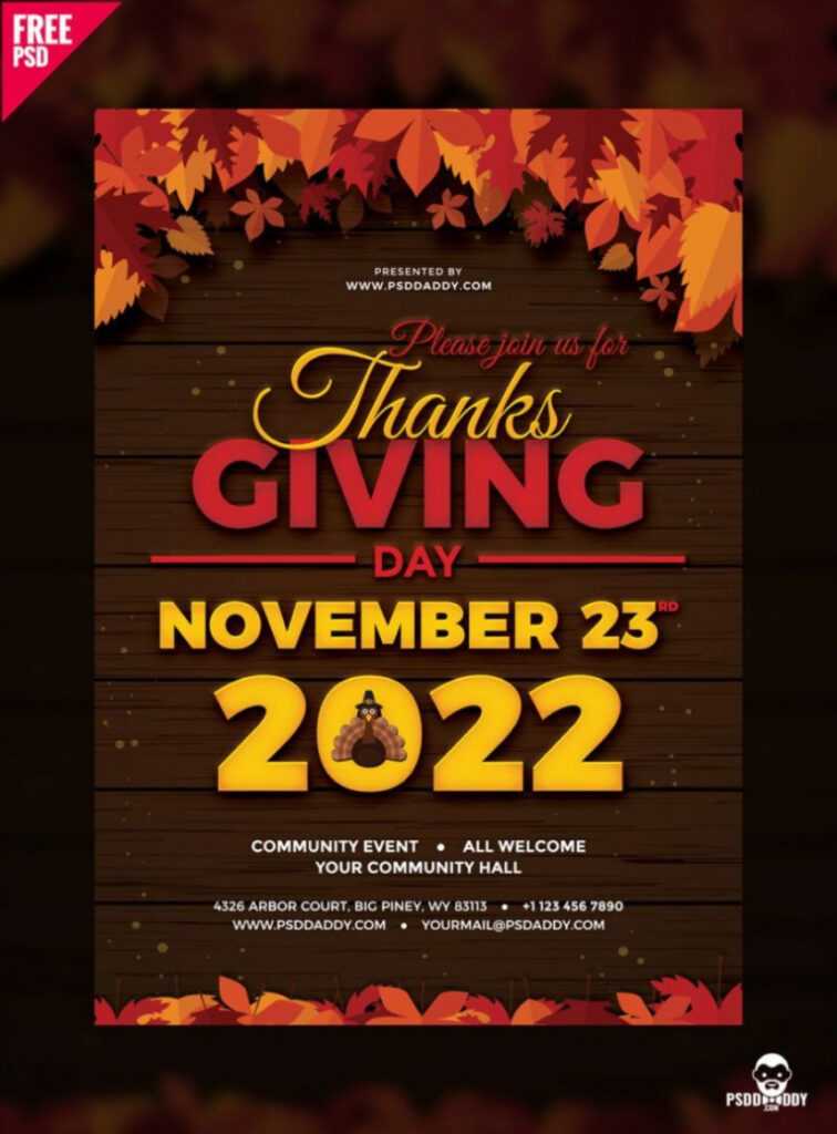 Thanksgiving Flyer Template Free ~ Addictionary in Thanksgiving Flyer Template Free
