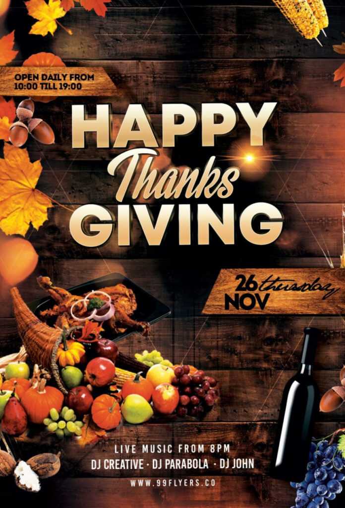 Thanksgiving Flyer Template Free ~ Addictionary intended for Thanksgiving Flyer Template Free Download