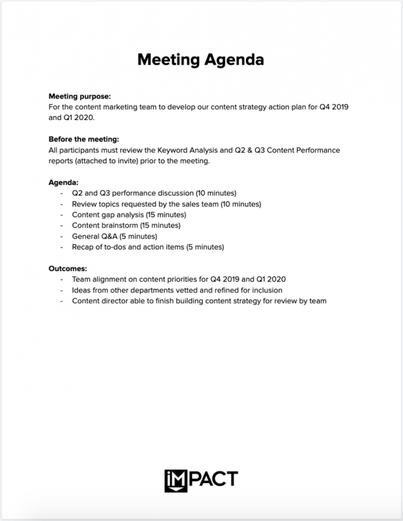 The Only Meeting Agenda Template You'Ll Ever Need (+ Meeting with regard to Vendor Meeting Agenda Template