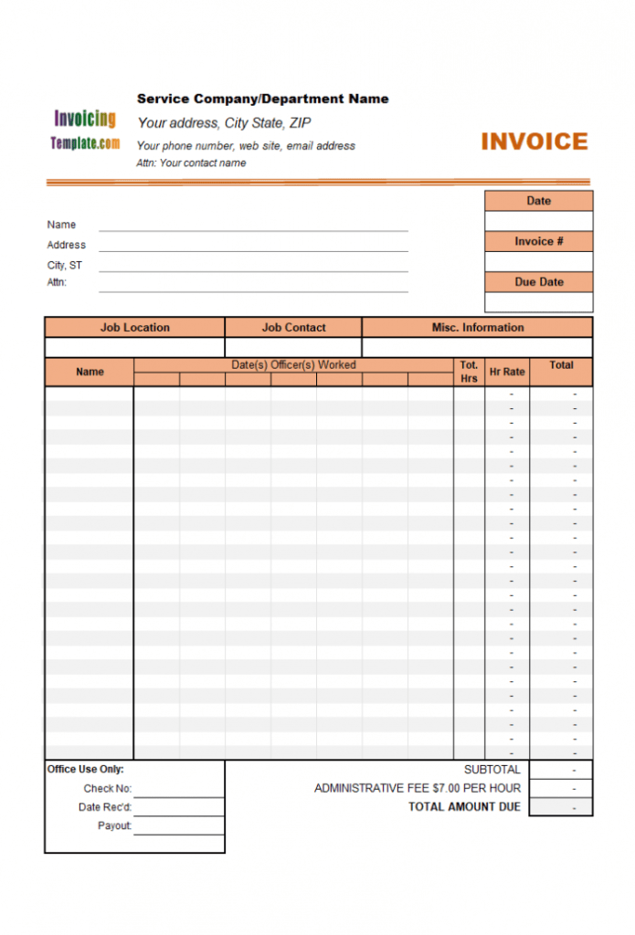 Timesheet inside Timesheet Invoice Template Excel