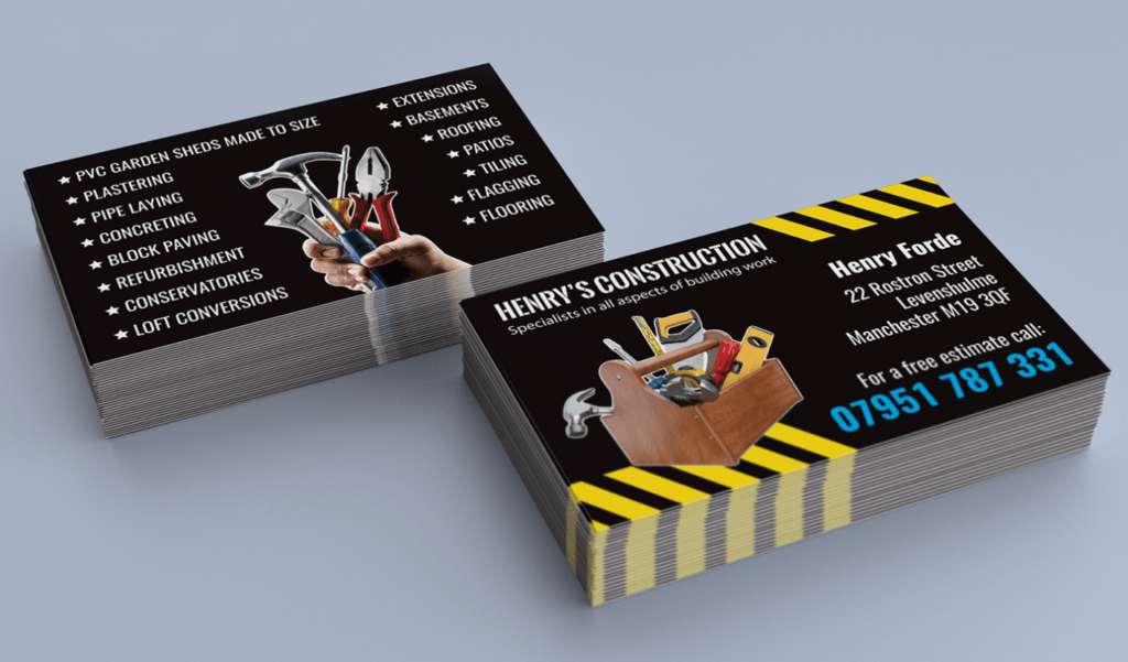 Top 28 Examples Of Unique Construction Business Cards with Plastering Business Cards Templates