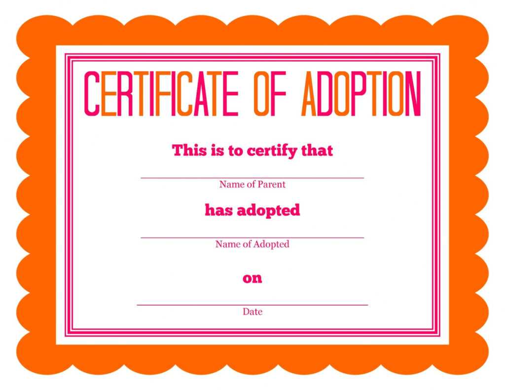 Top Free Printable Adoption Certificate – Mason Website throughout Blank Adoption Certificate Template