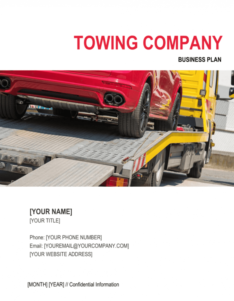 Towing Company Business Plan Template | By Business-In-A-Box™ within Towing Business Plan Template