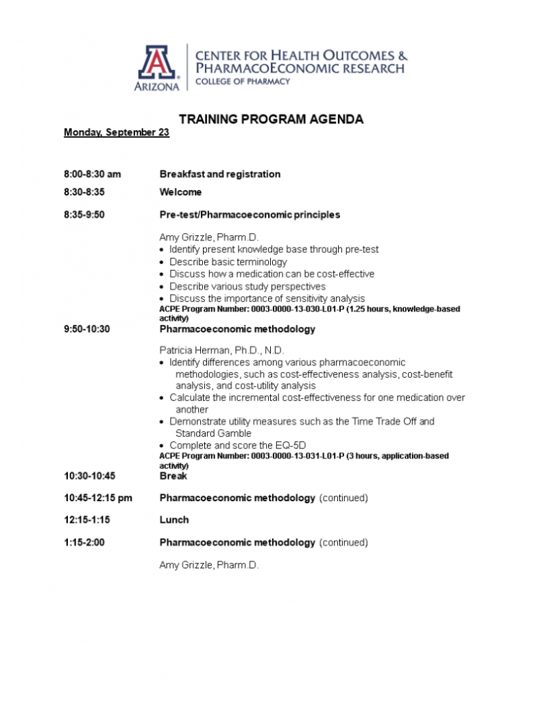 Training Program Agenda Example | Templates At intended for Program Agenda Template