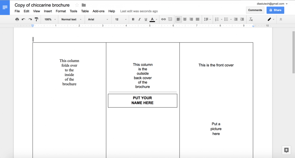 Tutorial: Making A Brochure Using Google Docs From A in Google Docs Templates Brochure