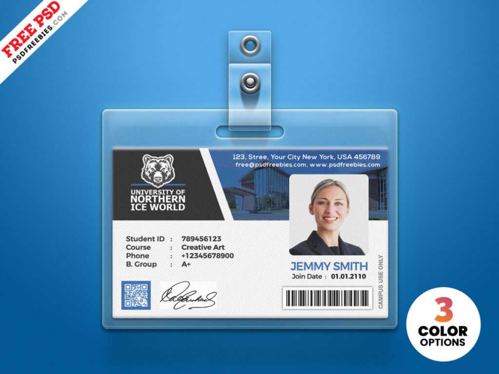 University Student Identity Card Psd | Psdfreebies regarding College Id Card Template Psd