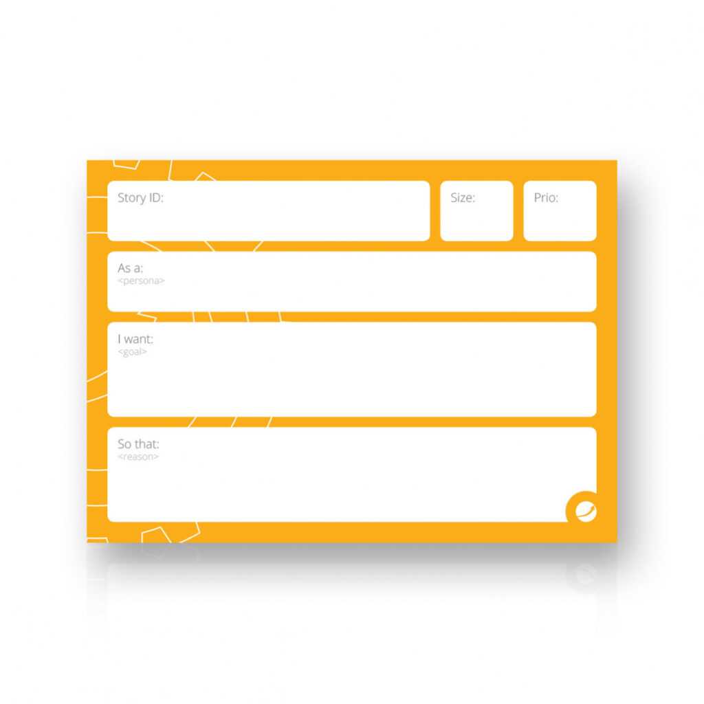 User Story Cards within Agile Story Card Template