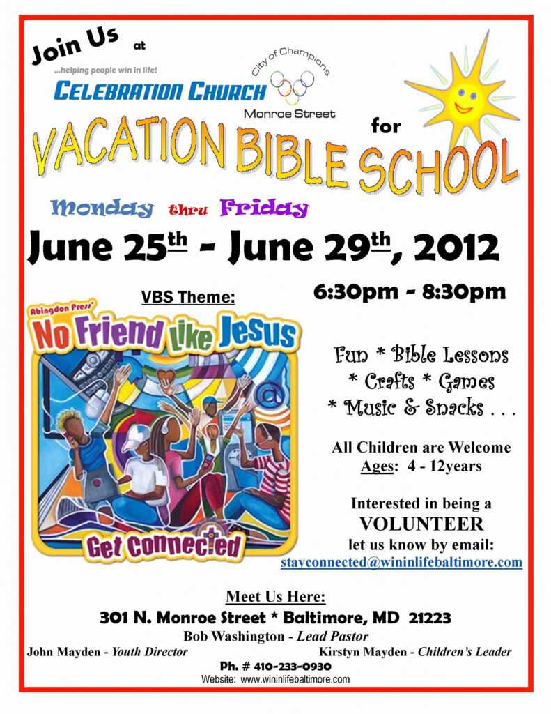 Vacation Bible School Flyer Template (Page 1) - Line.17Qq in Vbs Flyer Template