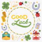 Vector Decorating Design Made Of Lucky Charms, And The Words.. throughout Good Luck Card Template