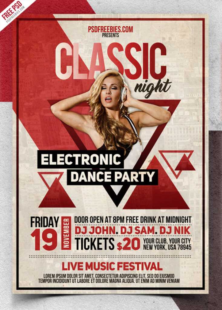 Vintage Party Flyer Psd Template | Psdfreebies for Retro Flyer Template Free