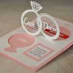 Wedding Invitation Linked Rings Pop Up Card Template inside Pop Up Wedding Card Template Free