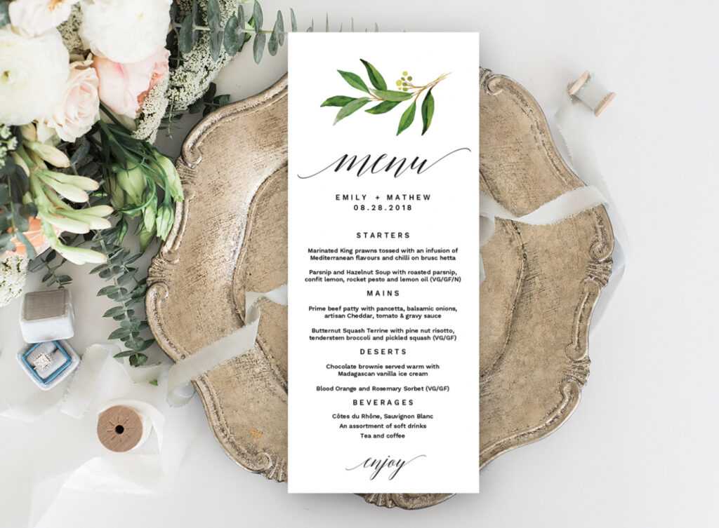 Wedding Menu Editable Template – Free Print Templates throughout Wedding Menu Templates Free Download