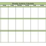Weekly Activity Schedule Template | Think Moldova inside Blank Activity Calendar Template