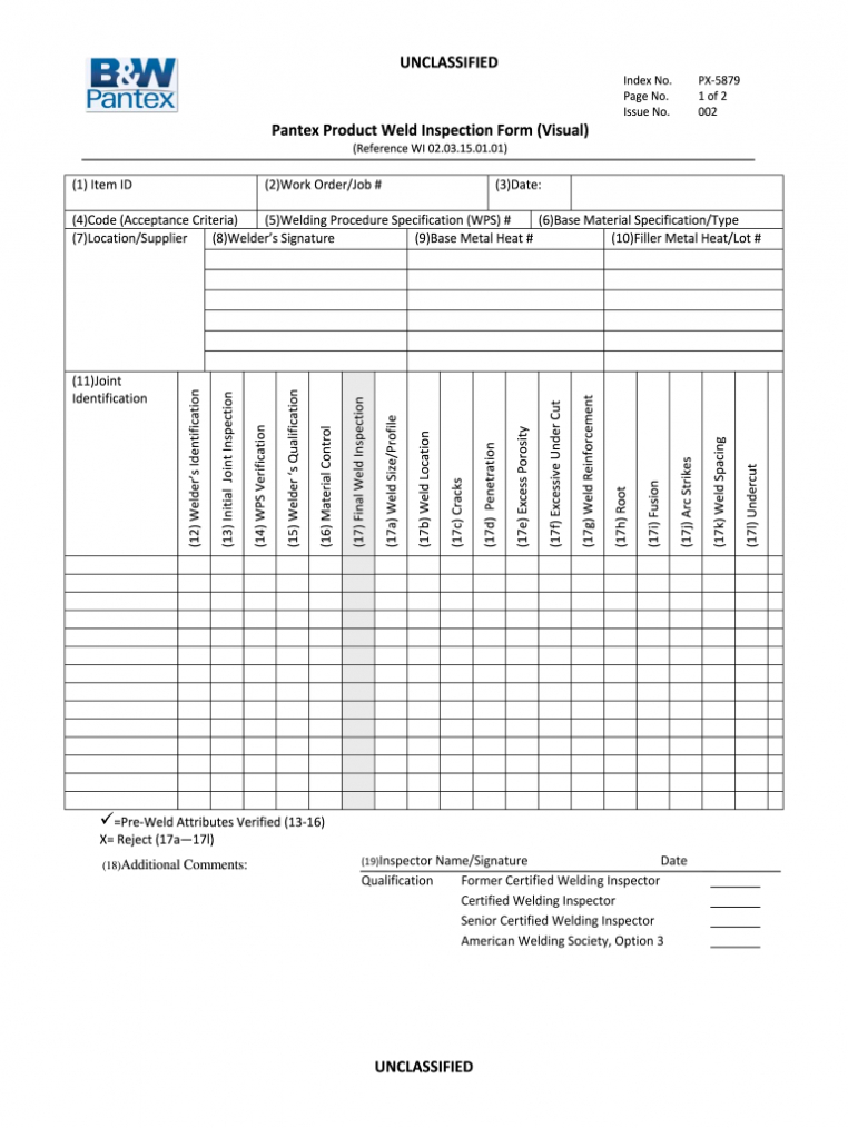 Welding Inspection Report Format Pdf - Fill Online with regard to Welding Inspection Report Template