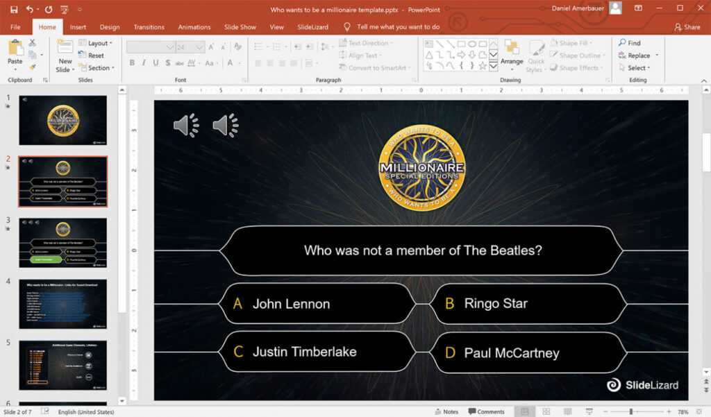 Who Wants To Be A Millionaire Powerpoint Template | Slidelizard intended for Quiz Show Template Powerpoint