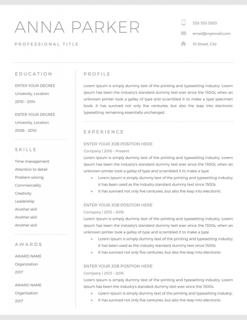 Word Resume Templates 20+ Free And Premium [Download] intended for Microsoft Word Resume Template Free