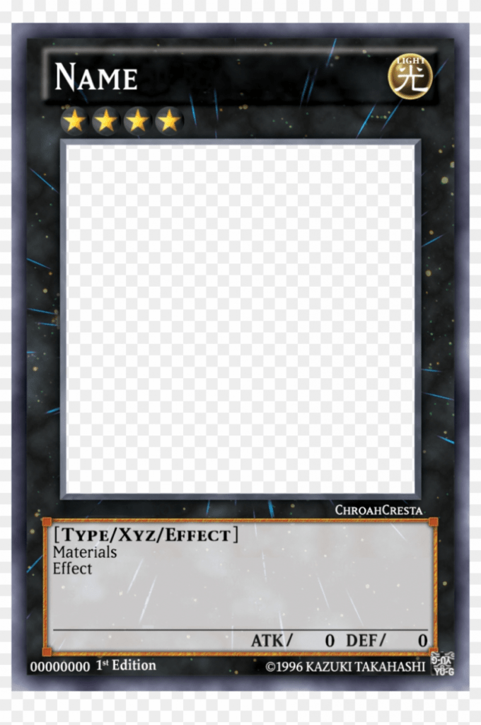 Yu Gi Oh Blank Card Template - Yugioh Xyz Card Template, Hd in Yugioh Card Template