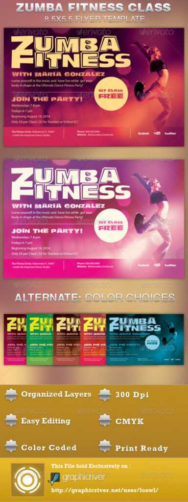 Zumba Fitness Class Flyer Template with Zumba Flyer Template Free